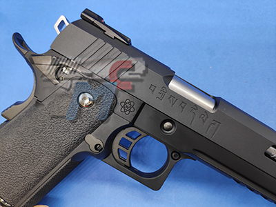 WE Hi-Capa 6inch IREX GBB Pistol (Full Auto version / Black / Silver Barrel) - Click Image to Close